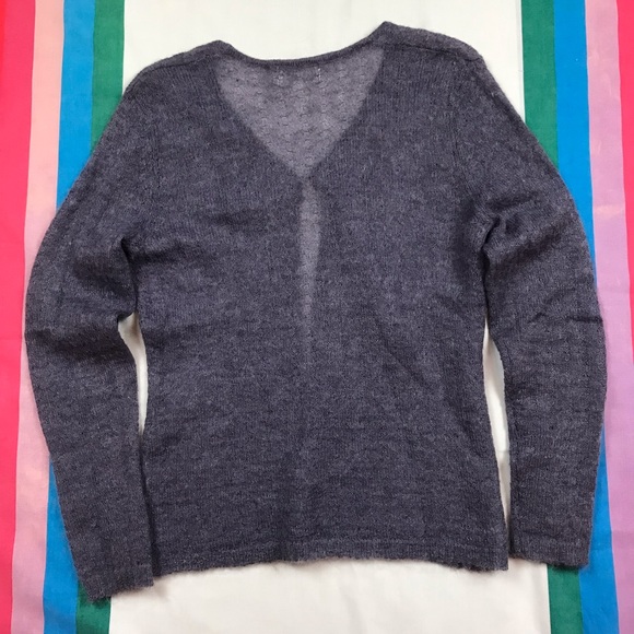Vintage 90s Y2K Sheer Purple Knit Cardigan - Picture 5 of 6